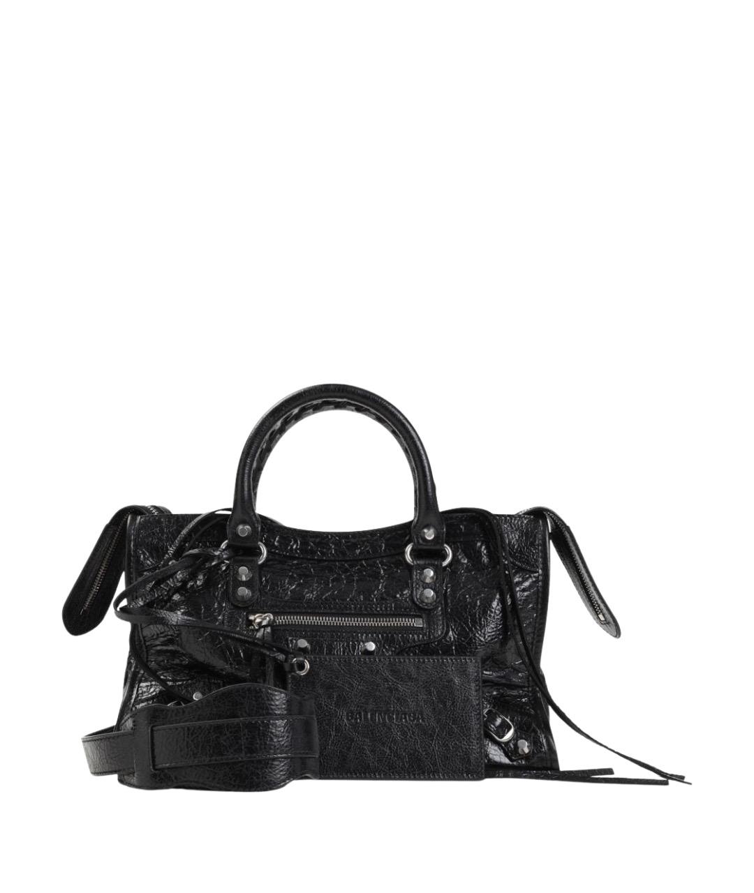 BALENCIAGA Черная кожаная сумка тоут, фото 1