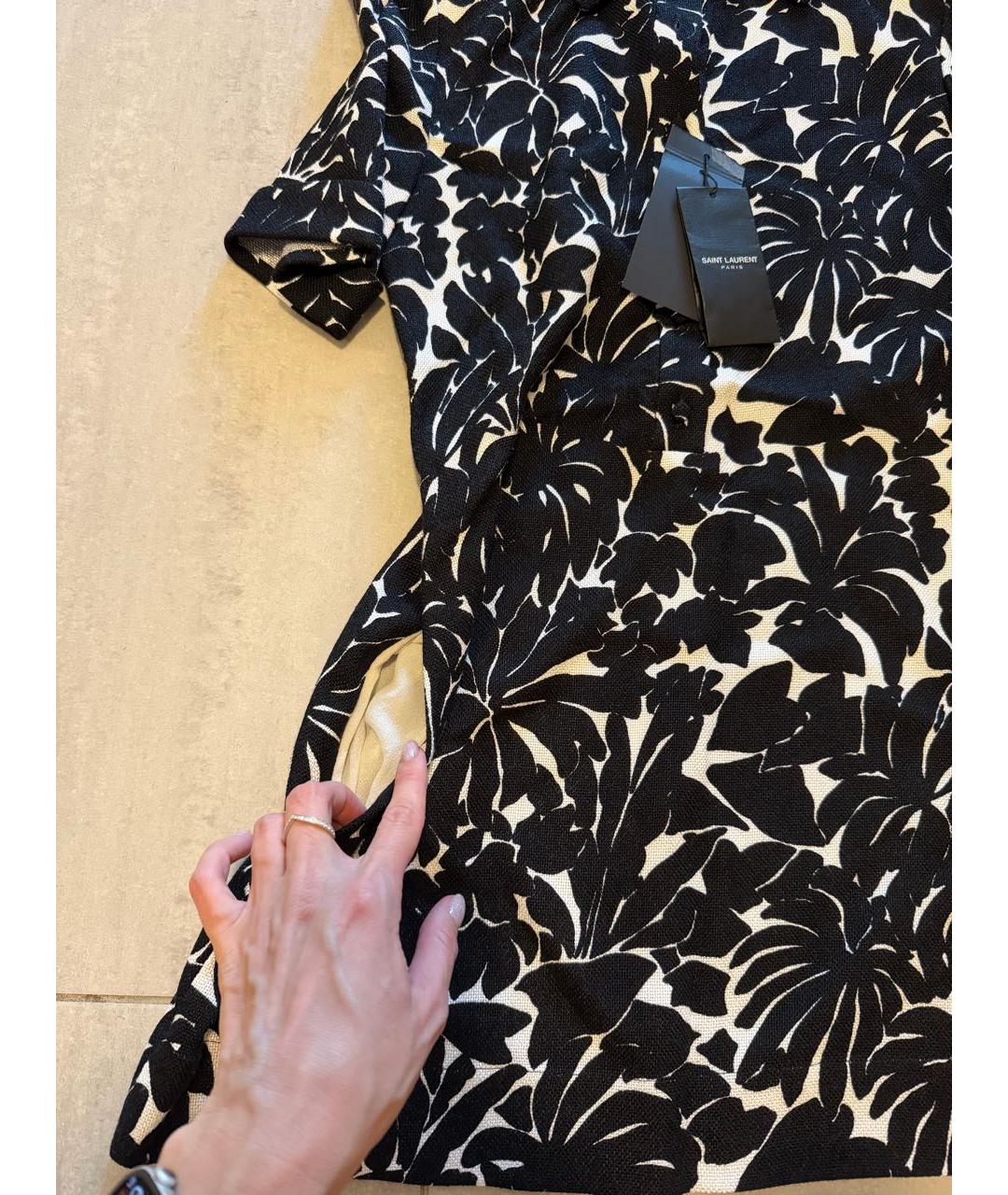 SAINT LAURENT Черное вискозное повседневное платье, фото 4