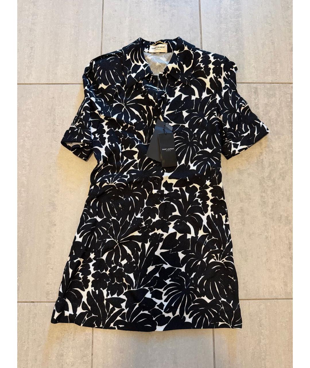 SAINT LAURENT Черное вискозное повседневное платье, фото 9