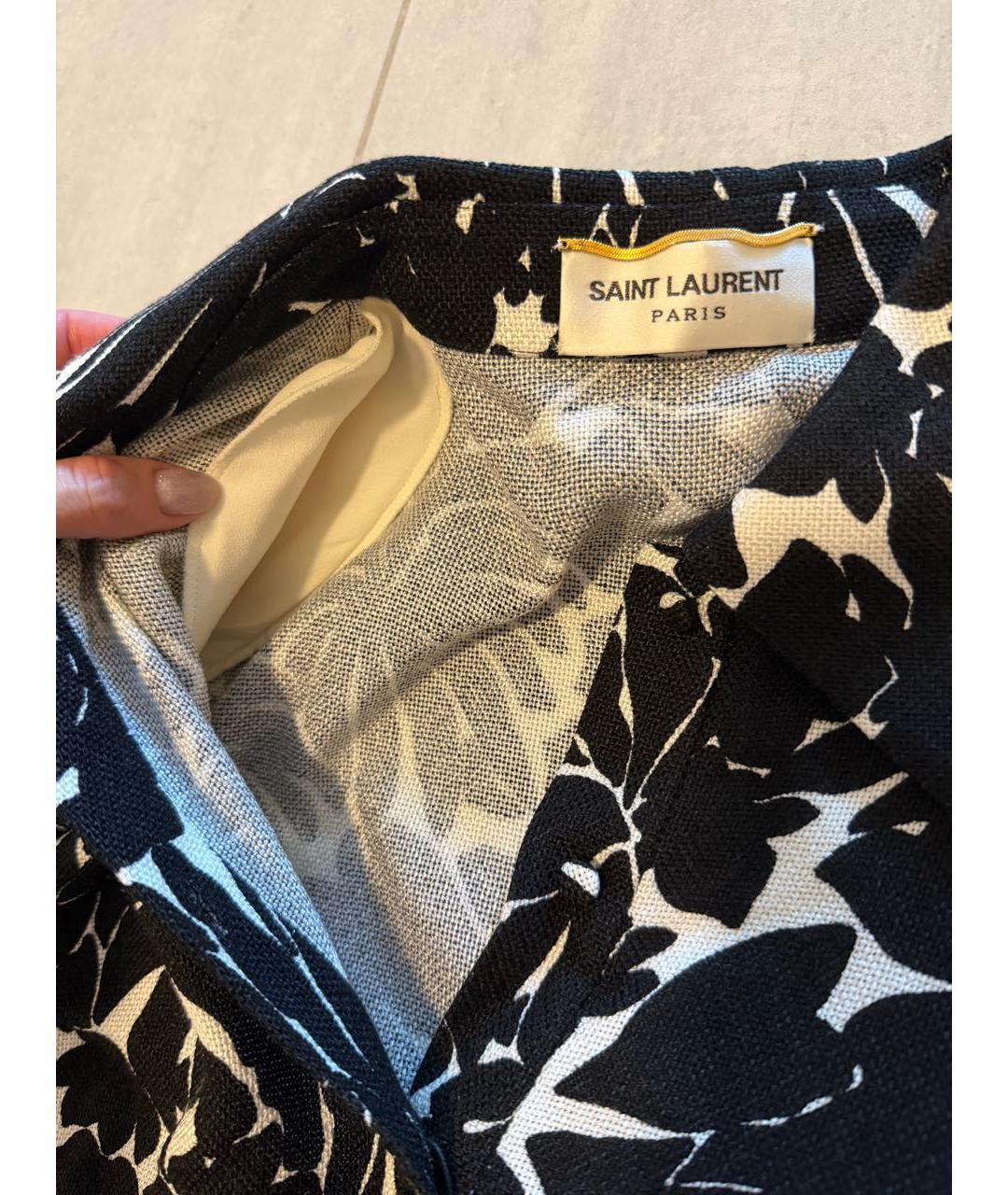 SAINT LAURENT Черное вискозное повседневное платье, фото 3