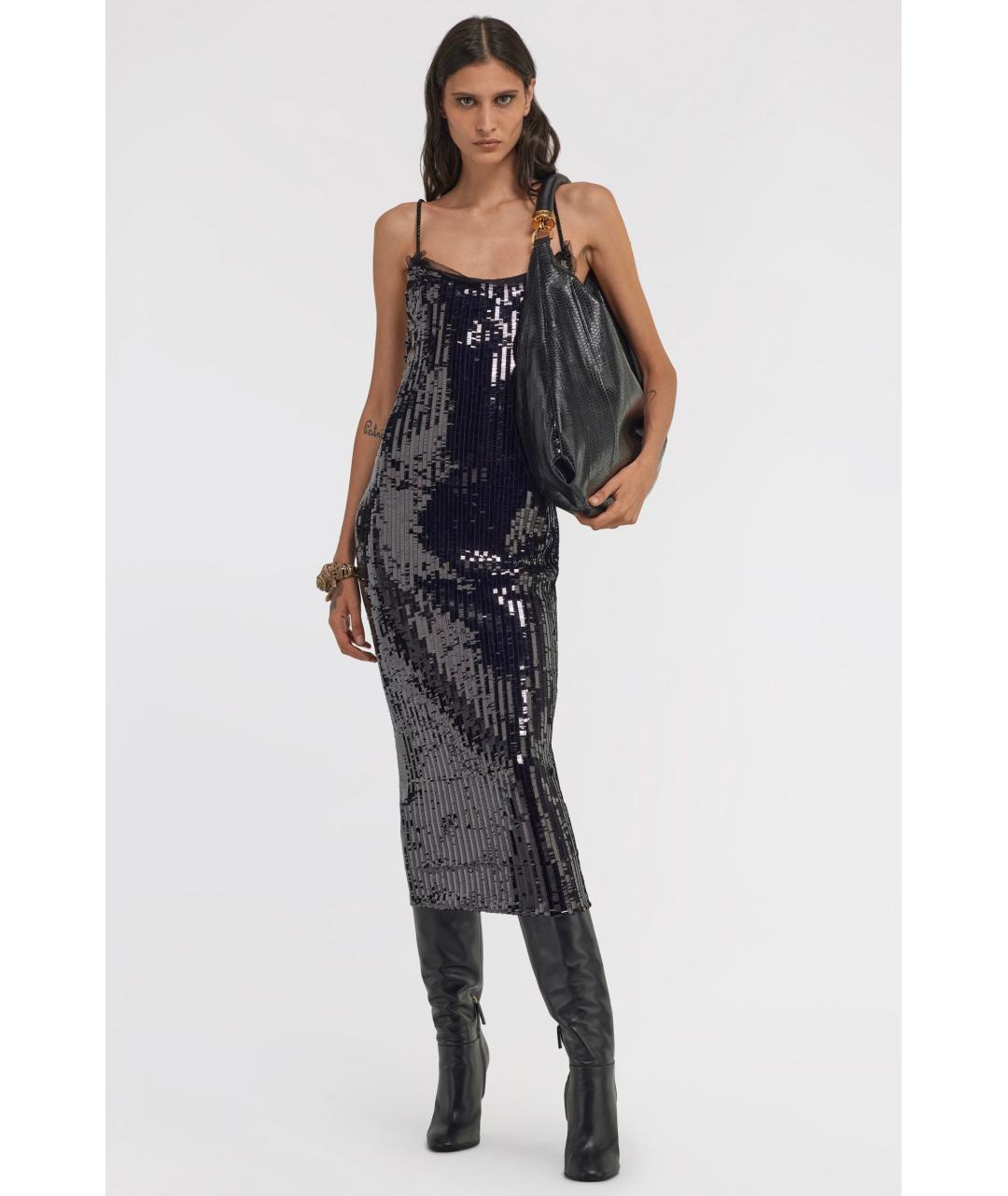ROBERTO CAVALLI Черное полиэстеровое коктейльное платье, фото 2