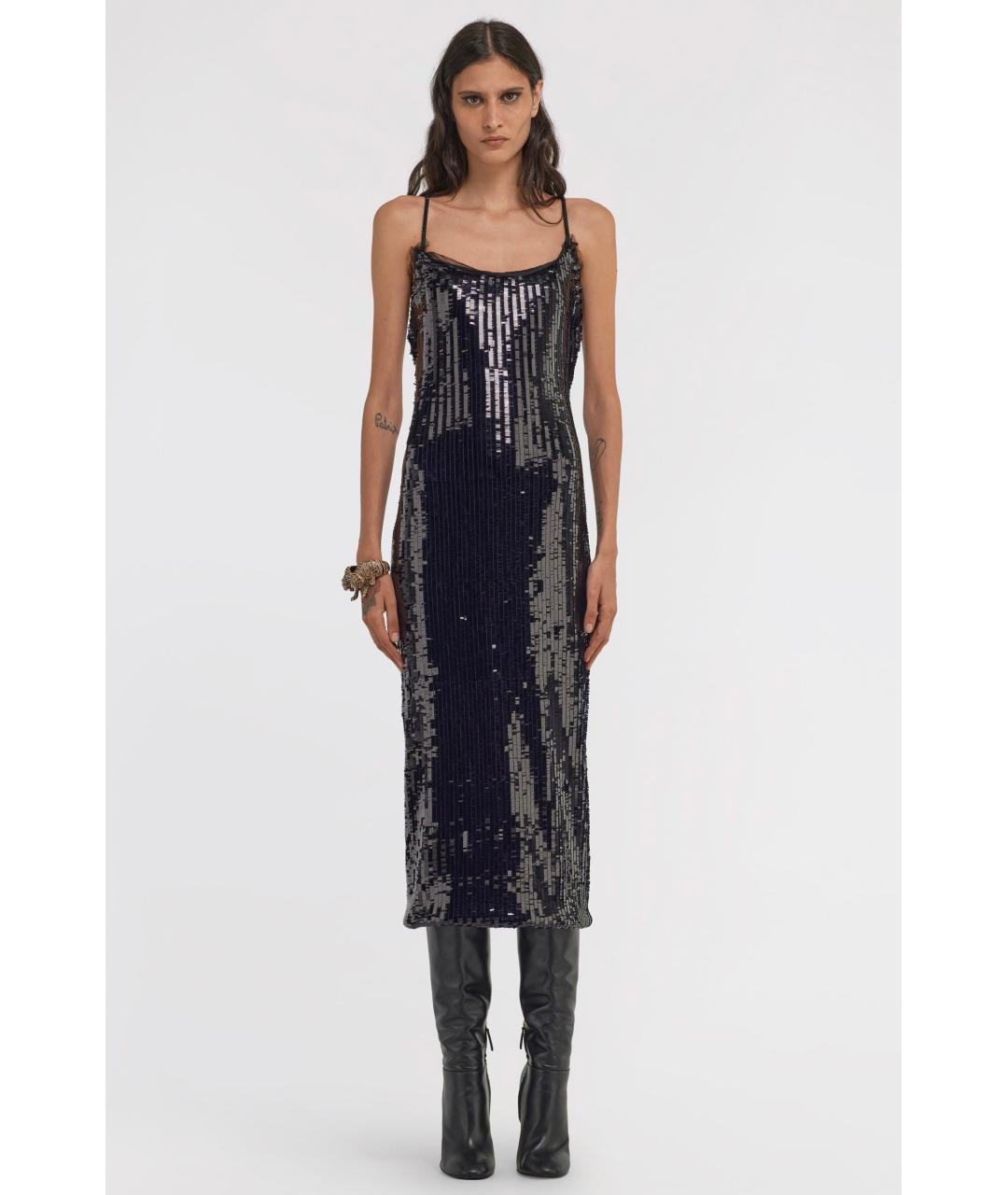 ROBERTO CAVALLI Черное полиэстеровое коктейльное платье, фото 4