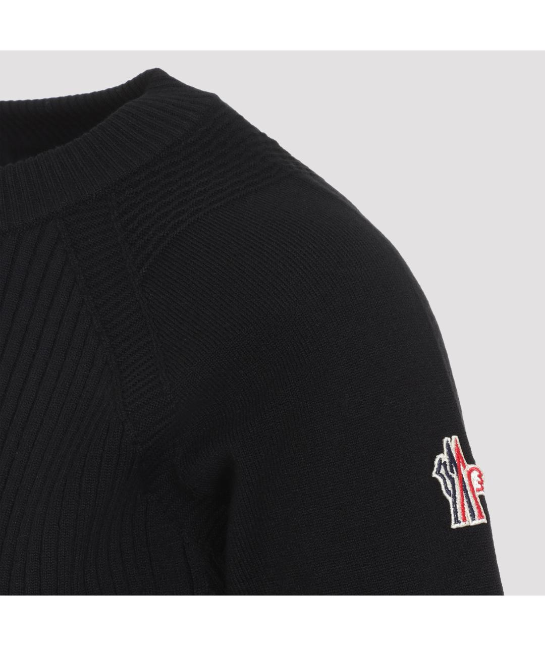 MONCLER GRENOBLE Черный шерстяной джемпер / свитер, фото 4