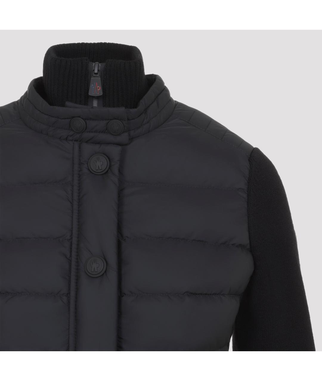 MONCLER GRENOBLE Черный полиэстеровый кардиган, фото 4
