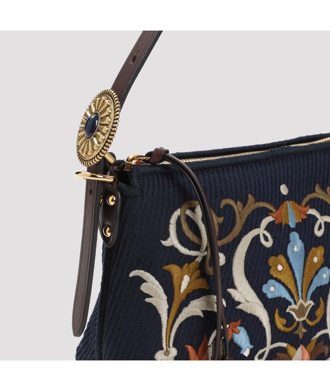 ETRO Темно-синяя тканевая сумка через плечо, фото 3
