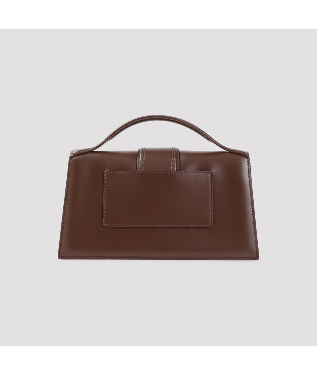 JACQUEMUS Коричневая кожаная сумка с короткими ручками, фото 2