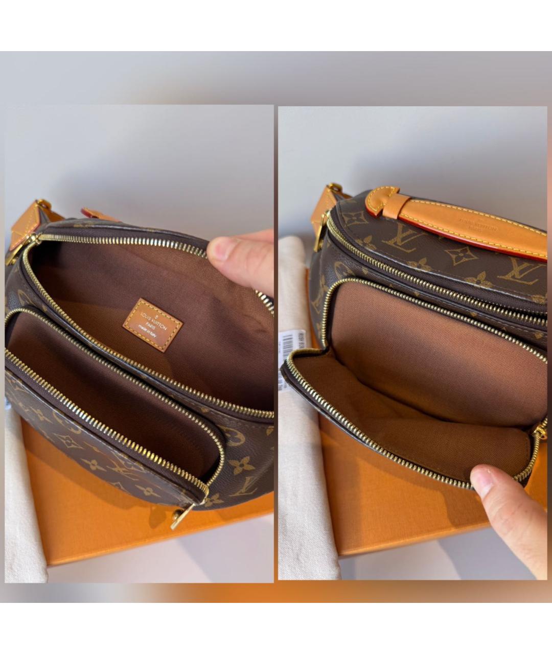 LOUIS VUITTON Коричневая кожаная поясная сумка, фото 8