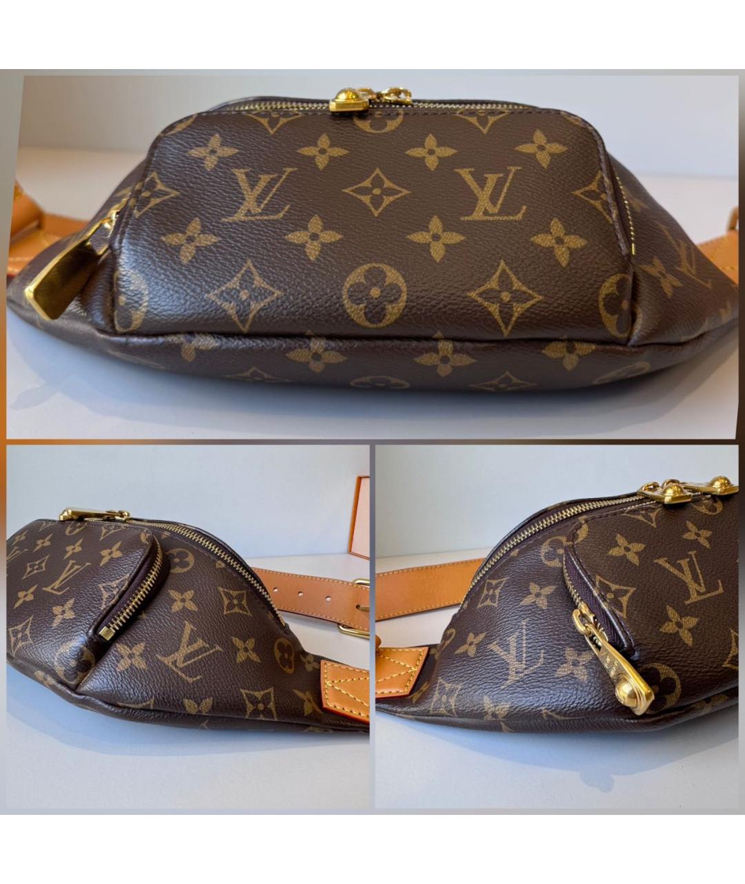 LOUIS VUITTON Коричневая кожаная поясная сумка, фото 4