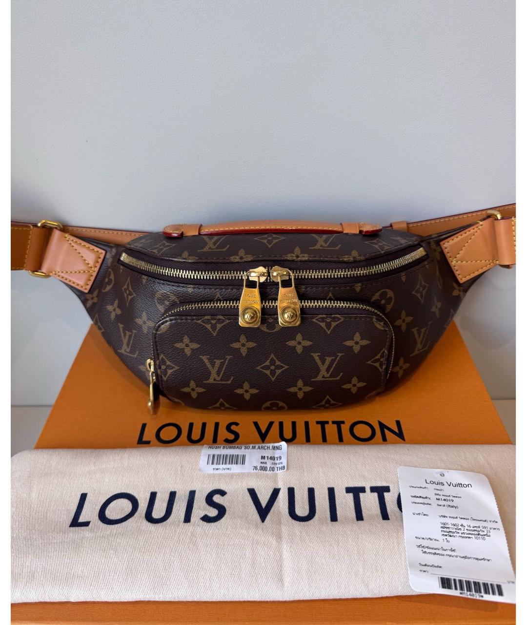LOUIS VUITTON Коричневая кожаная поясная сумка, фото 2