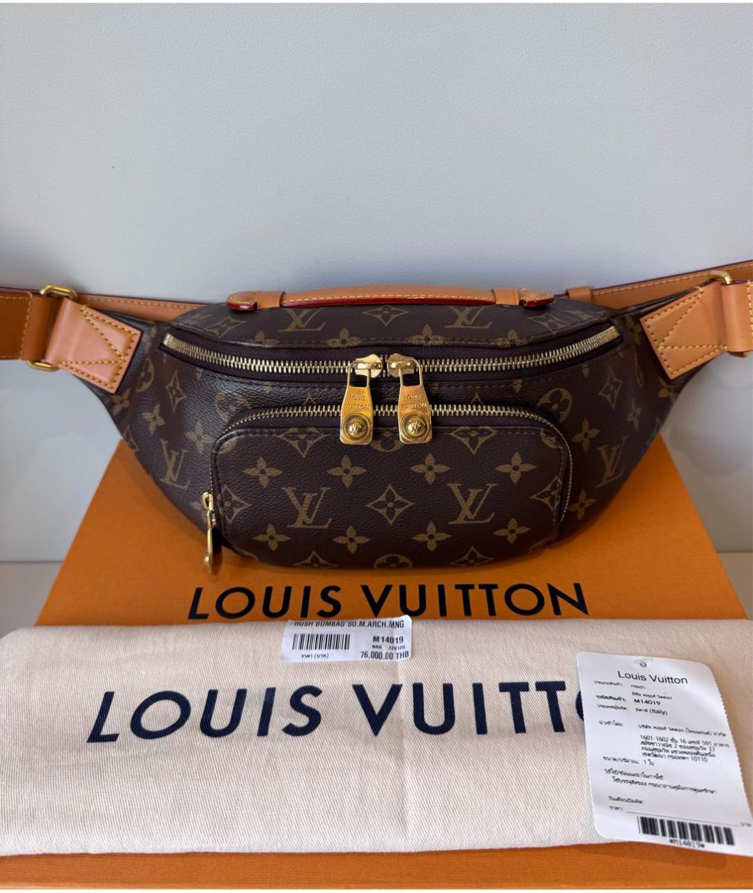 LOUIS VUITTON Коричневая кожаная поясная сумка, фото 9