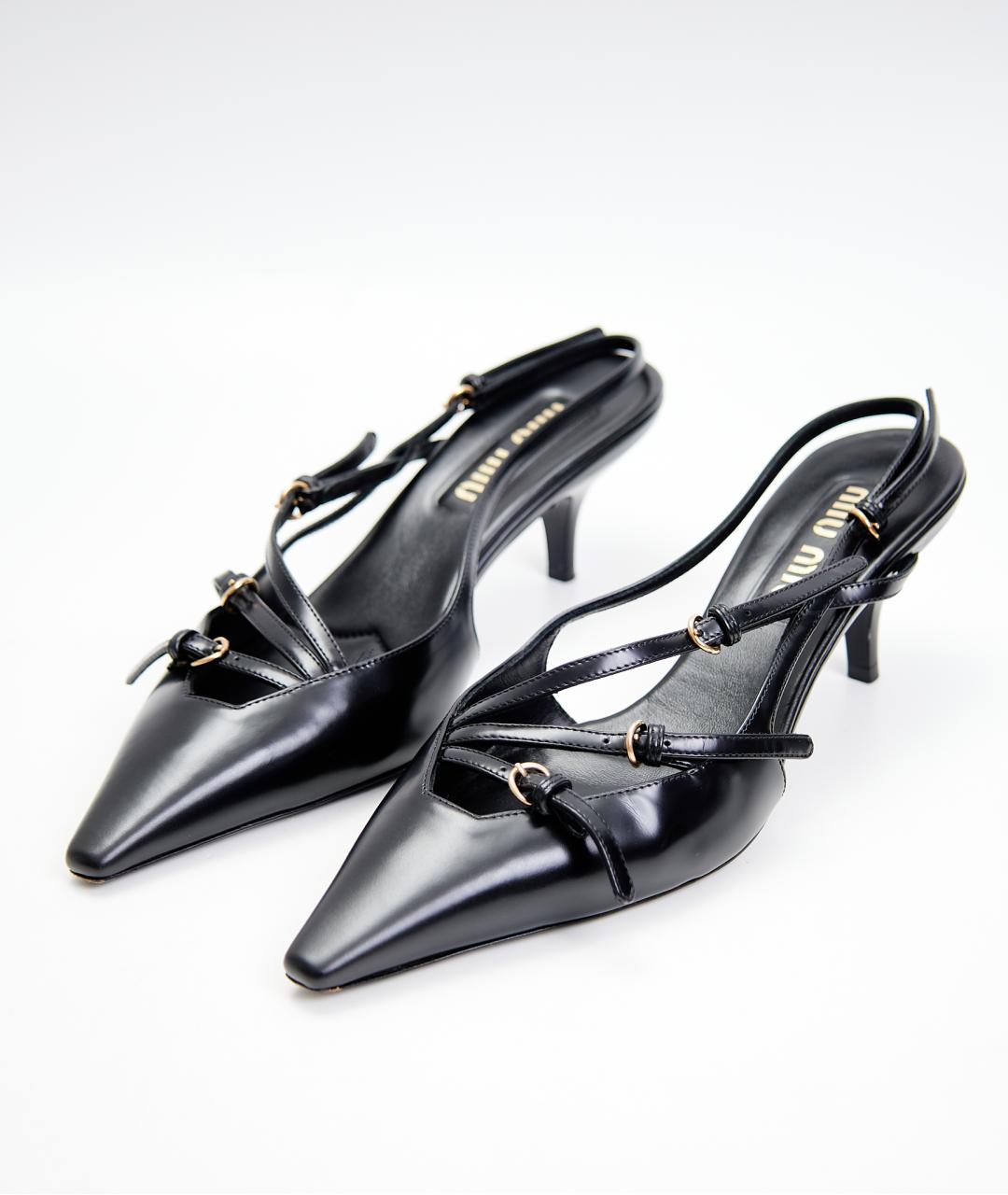 MIU MIU Черные кожаные туфли, фото 2