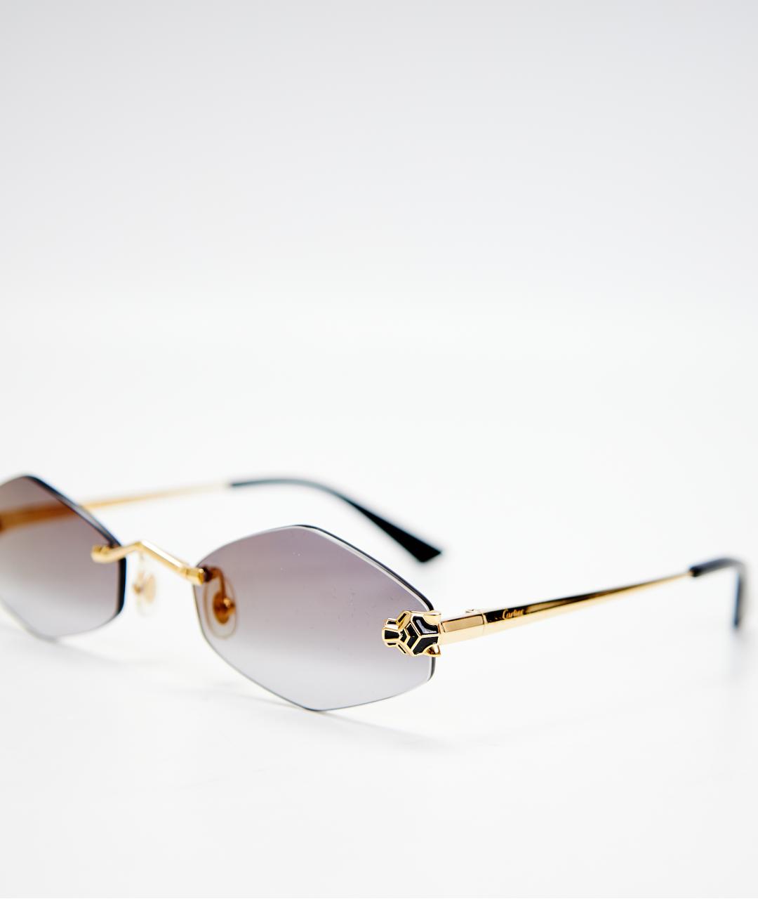 CARTIER Фиолетовые металлические солнцезащитные очки, фото 3