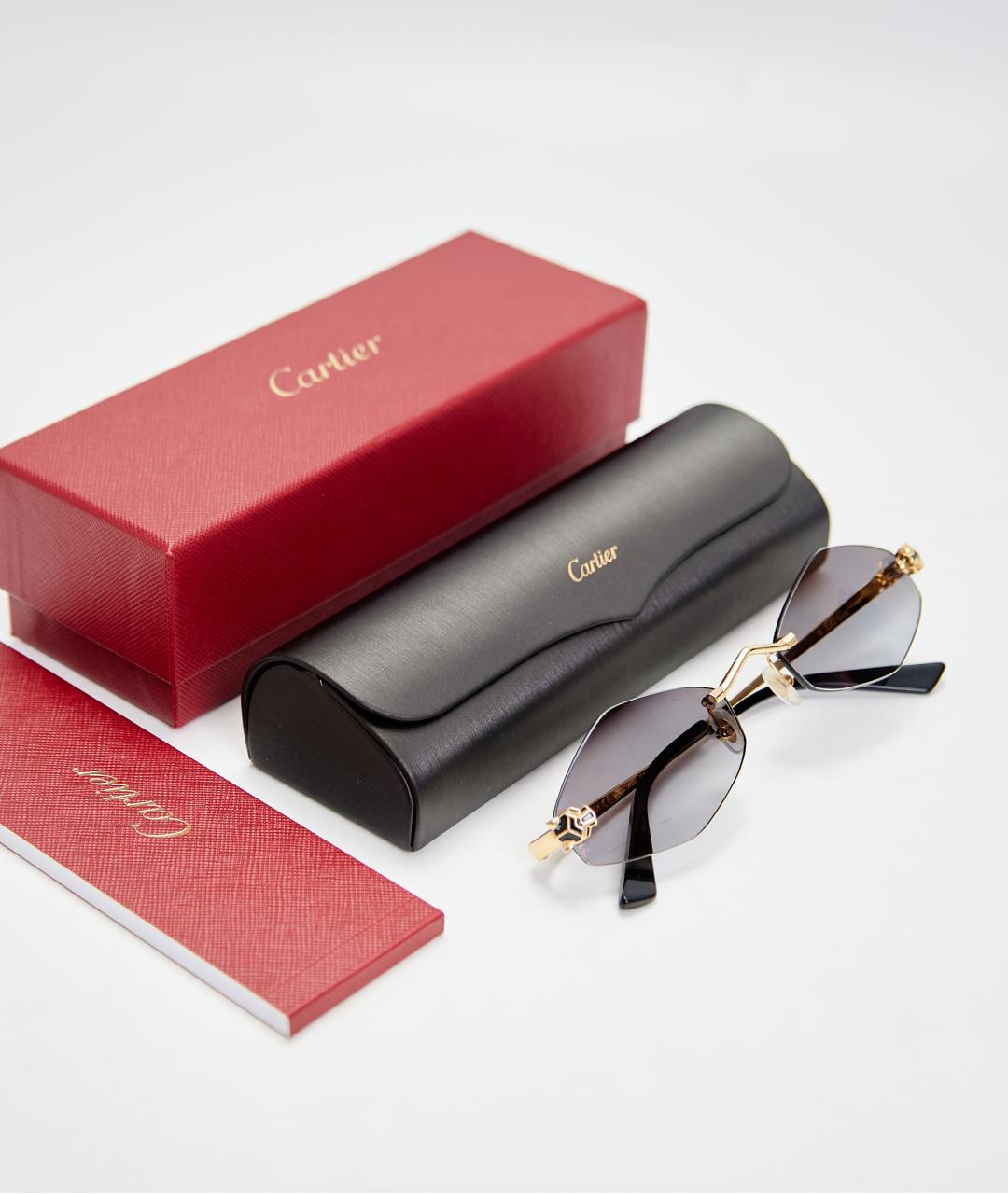 CARTIER Фиолетовые металлические солнцезащитные очки, фото 5