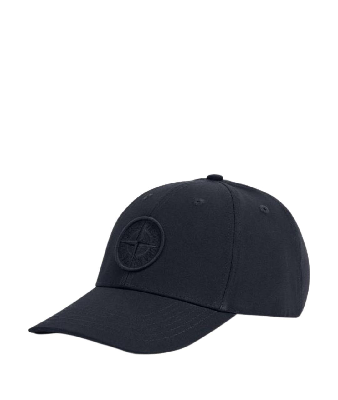 STONE ISLAND Темно-синяя хлопковая кепка/бейсболка, фото 1