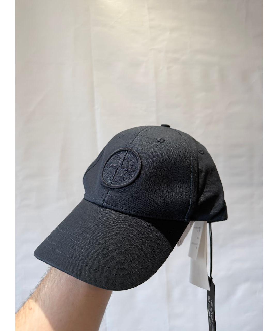 STONE ISLAND Темно-синяя хлопковая кепка/бейсболка, фото 2