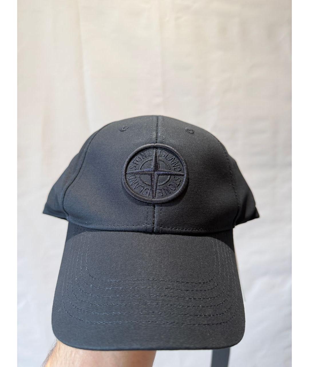 STONE ISLAND Темно-синяя хлопковая кепка/бейсболка, фото 3