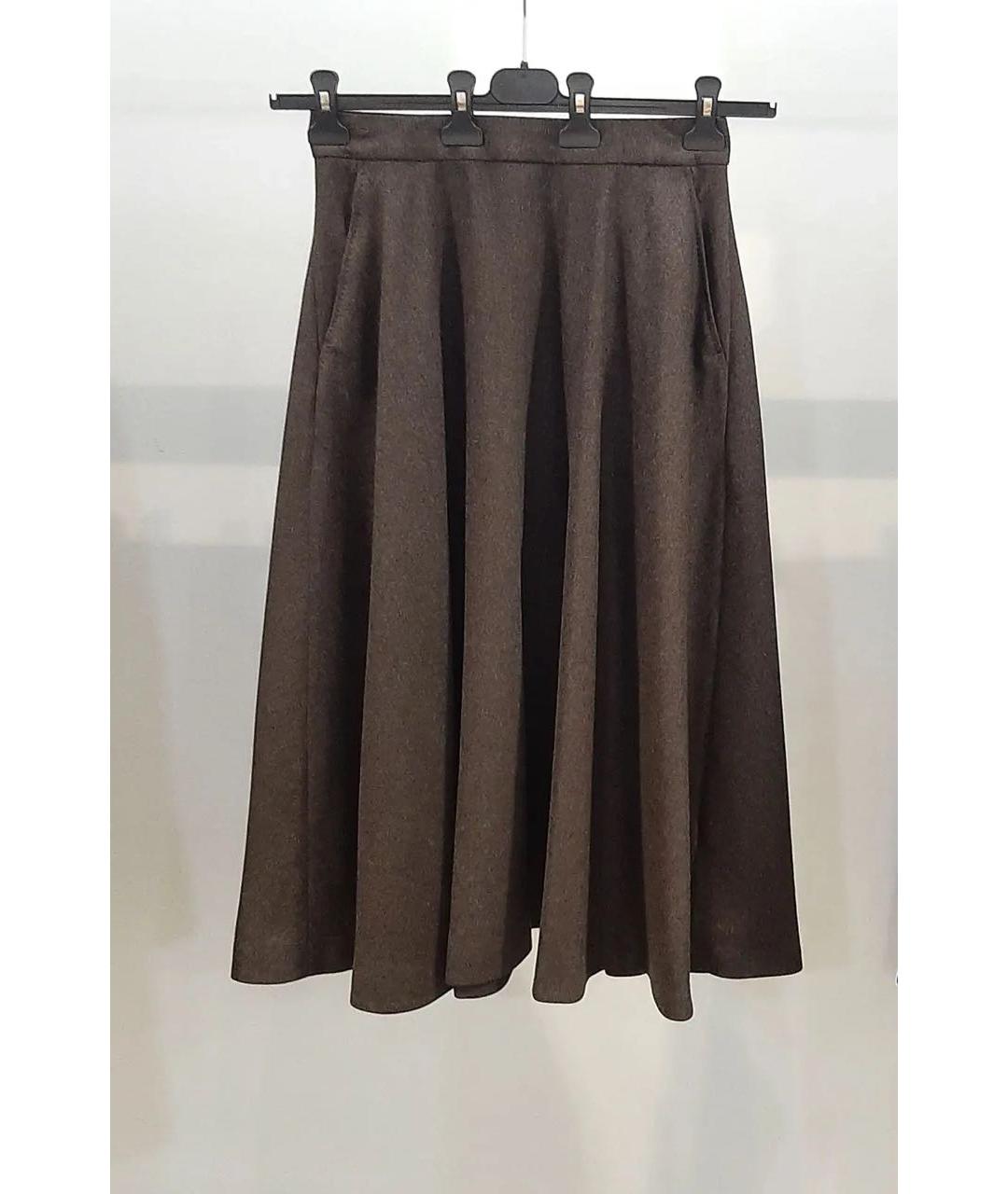 'S MAX MARA Коричневая юбка миди, фото 3