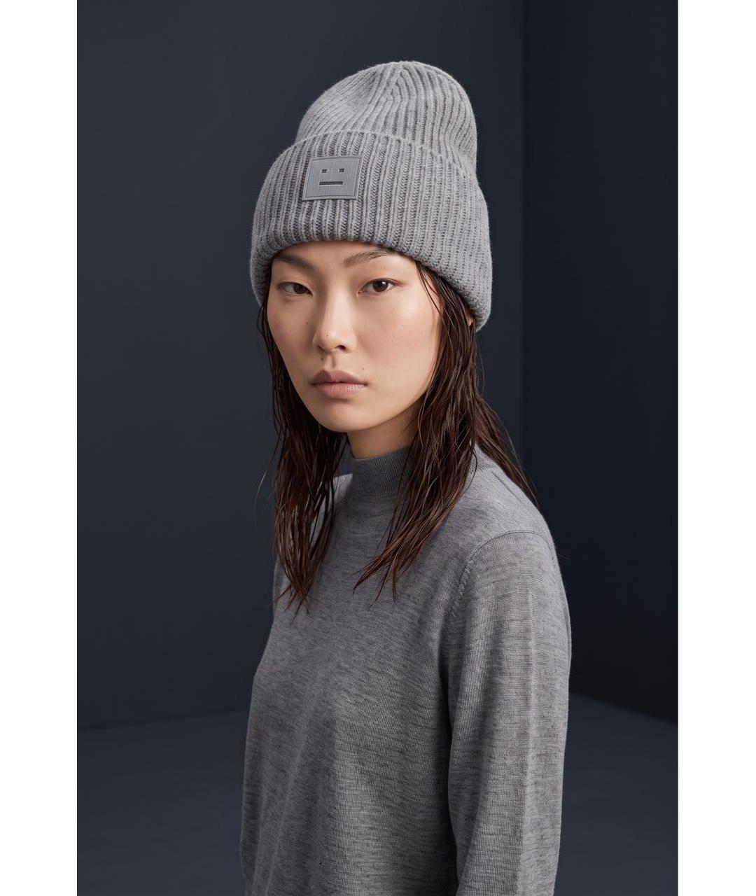 ACNE STUDIOS Серая шерстяная шапка, фото 2