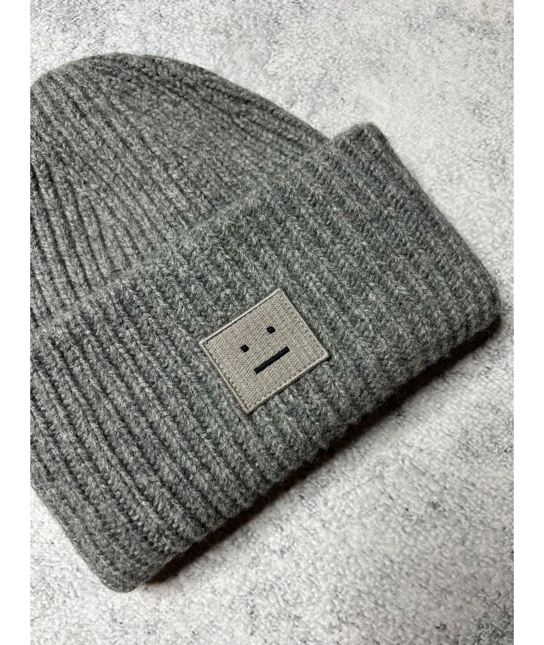 ACNE STUDIOS Серая шерстяная шапка, фото 4