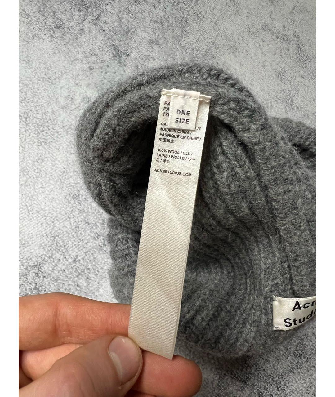 ACNE STUDIOS Серая шерстяная шапка, фото 6