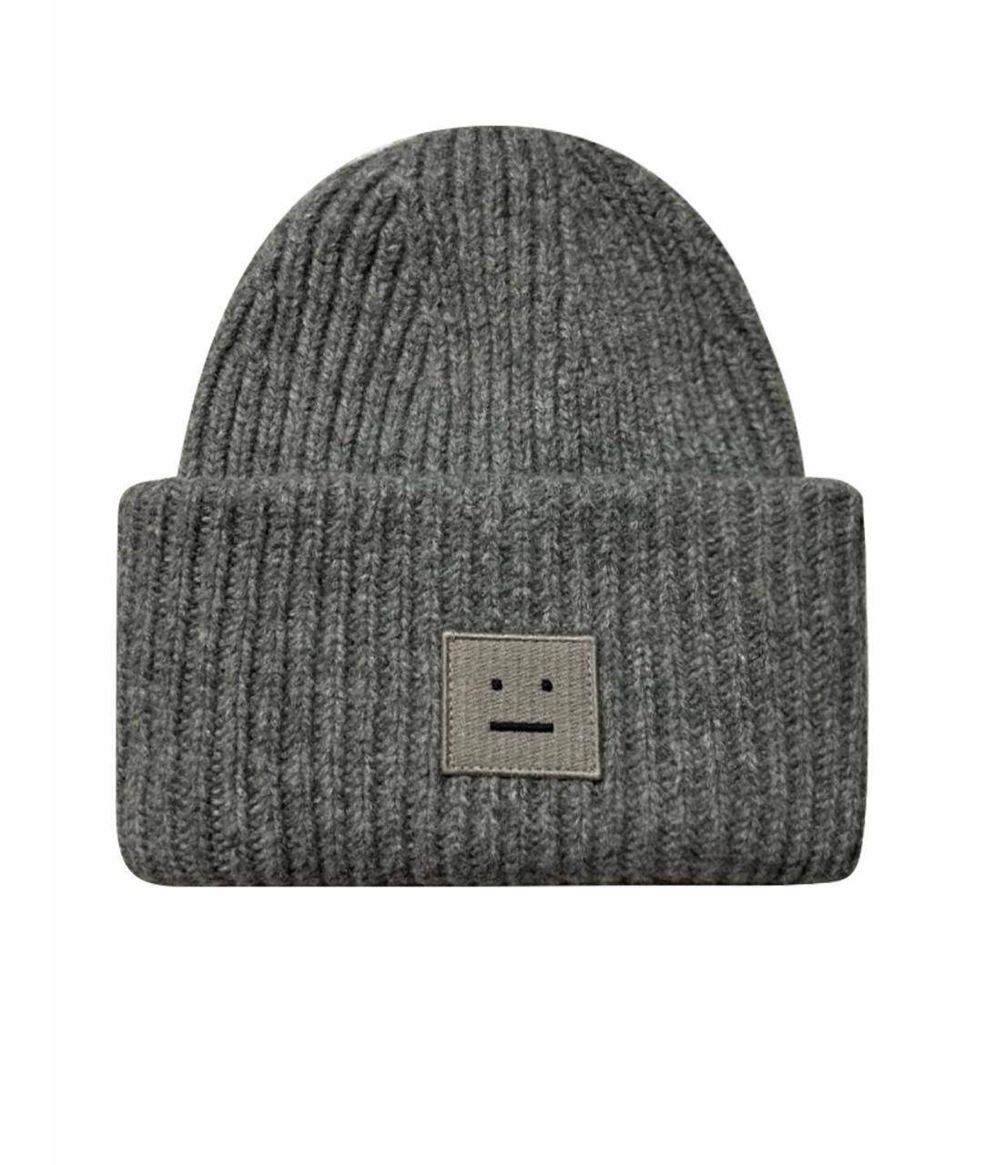 ACNE STUDIOS Серая шерстяная шапка, фото 1