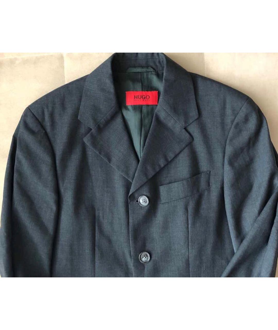 HUGO BOSS Серый хлопковый пиджак, фото 2