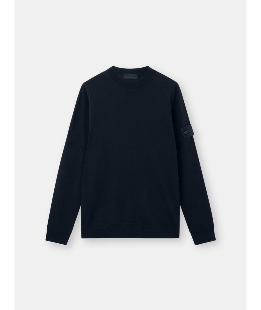 STONE ISLAND Темно-синий шерстяной джемпер / свитер, фото 6