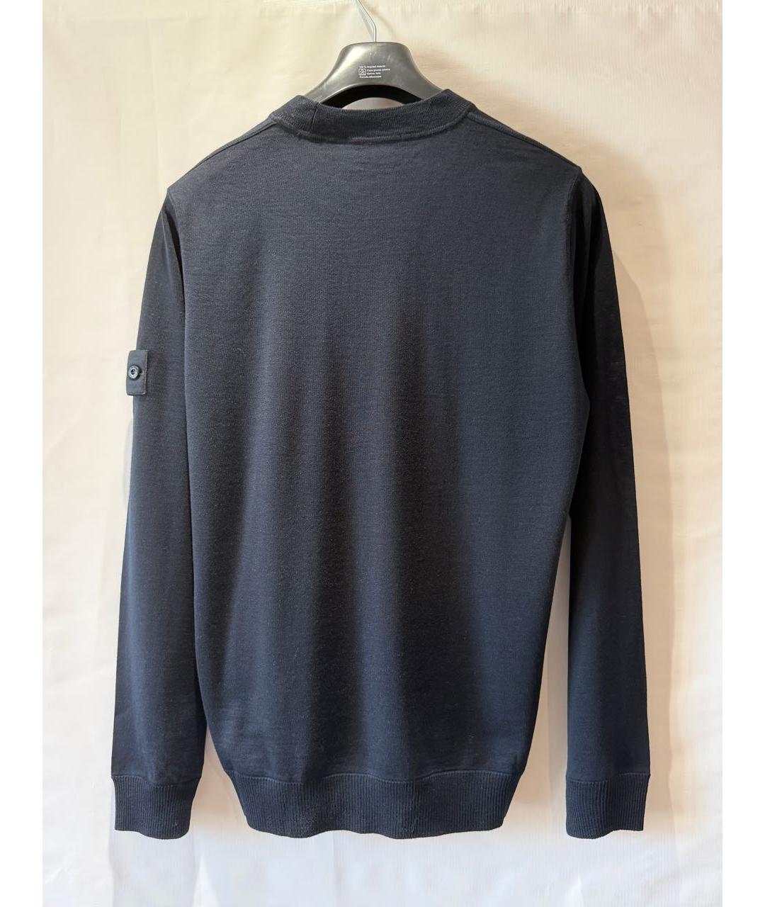 STONE ISLAND Темно-синий шерстяной джемпер / свитер, фото 4