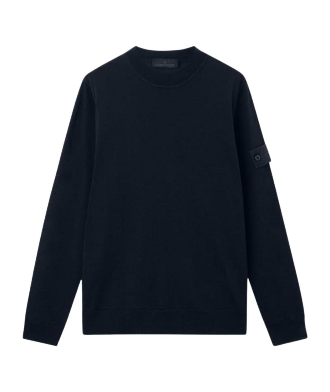 STONE ISLAND Темно-синий шерстяной джемпер / свитер, фото 1
