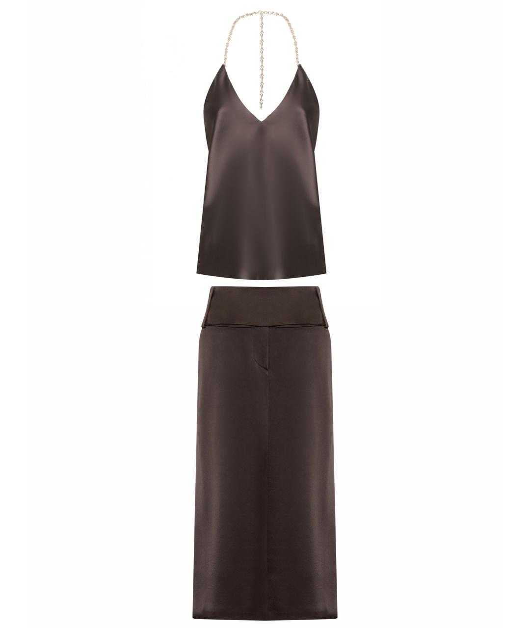SPORTMAX Коричневый костюм с юбками, фото 1