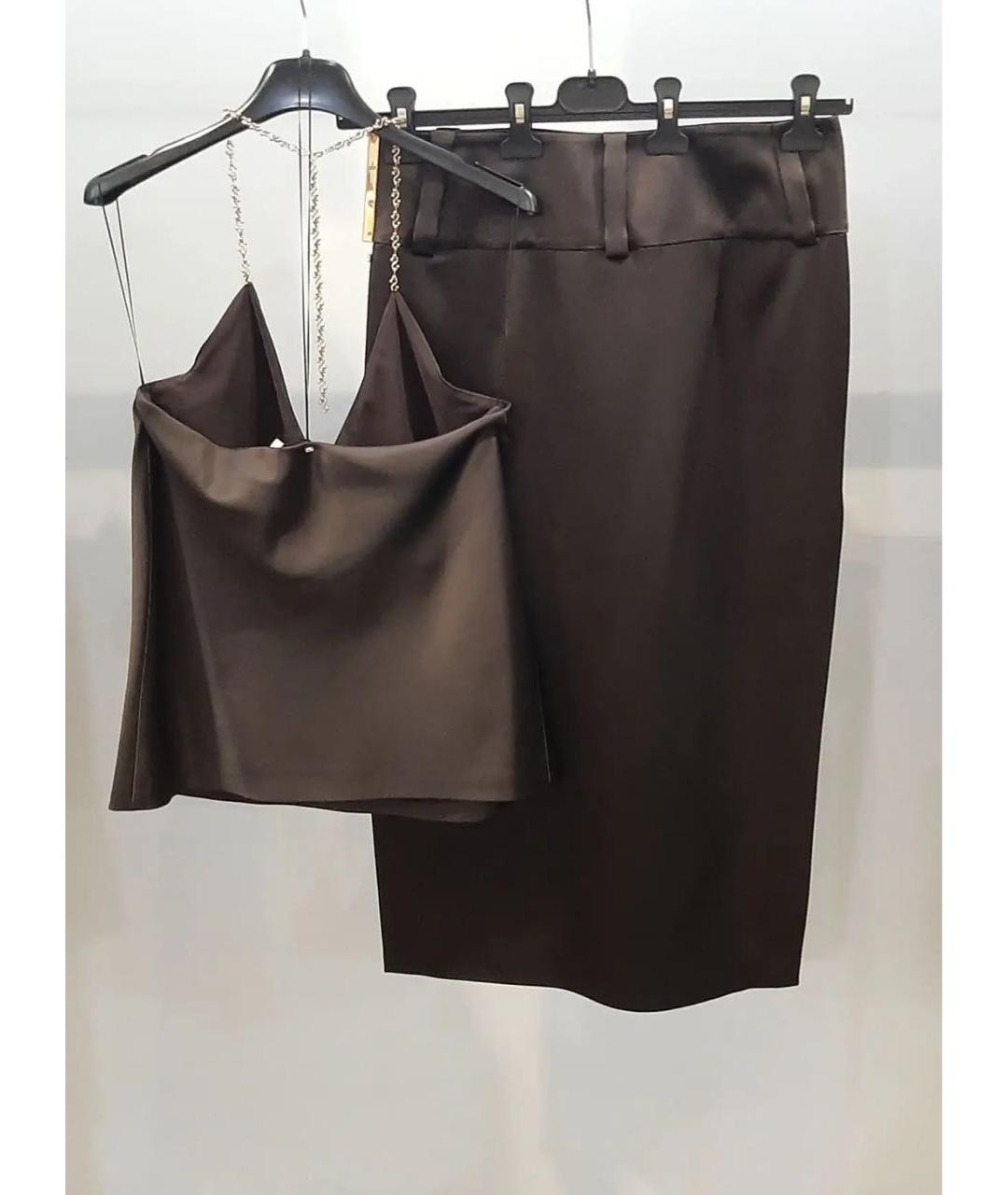SPORTMAX Коричневый костюм с юбками, фото 4