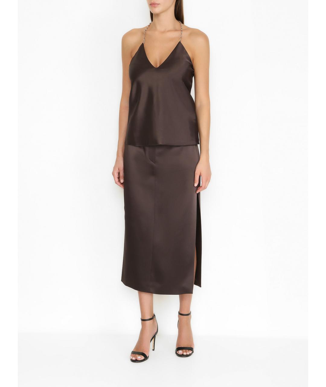 SPORTMAX Коричневый костюм с юбками, фото 5