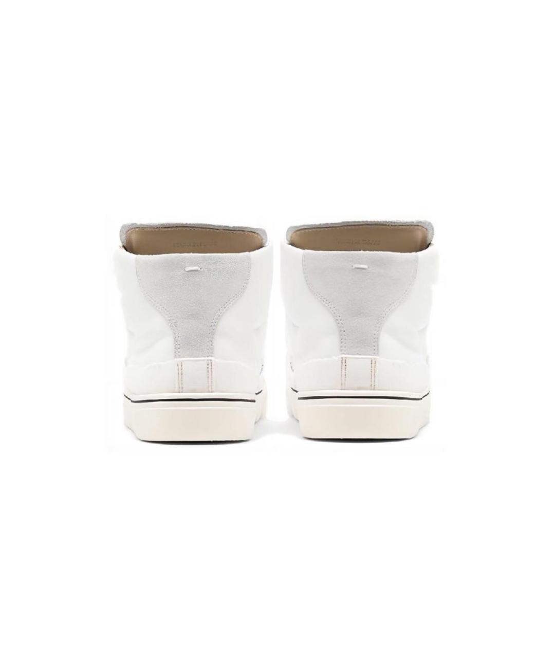 MAISON MARGIELA Белые кожаные высокие кроссовки / кеды, фото 3