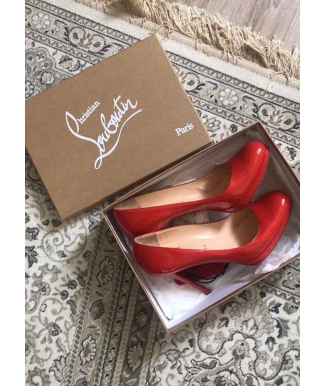 CHRISTIAN LOUBOUTIN Красные кожаные туфли, фото 2