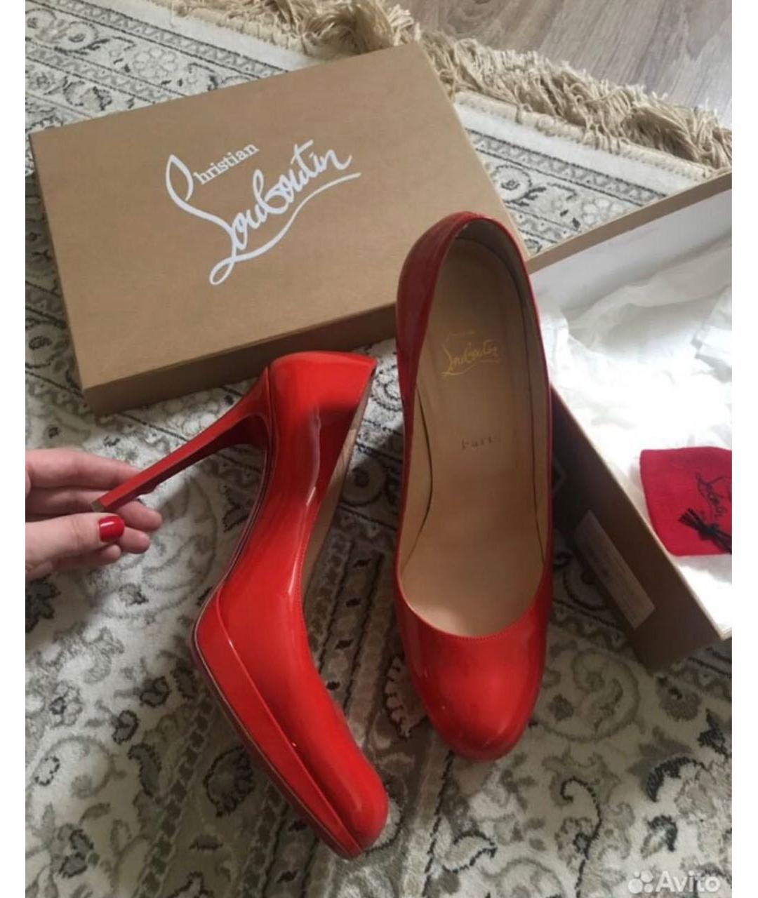 CHRISTIAN LOUBOUTIN Красные кожаные туфли, фото 5