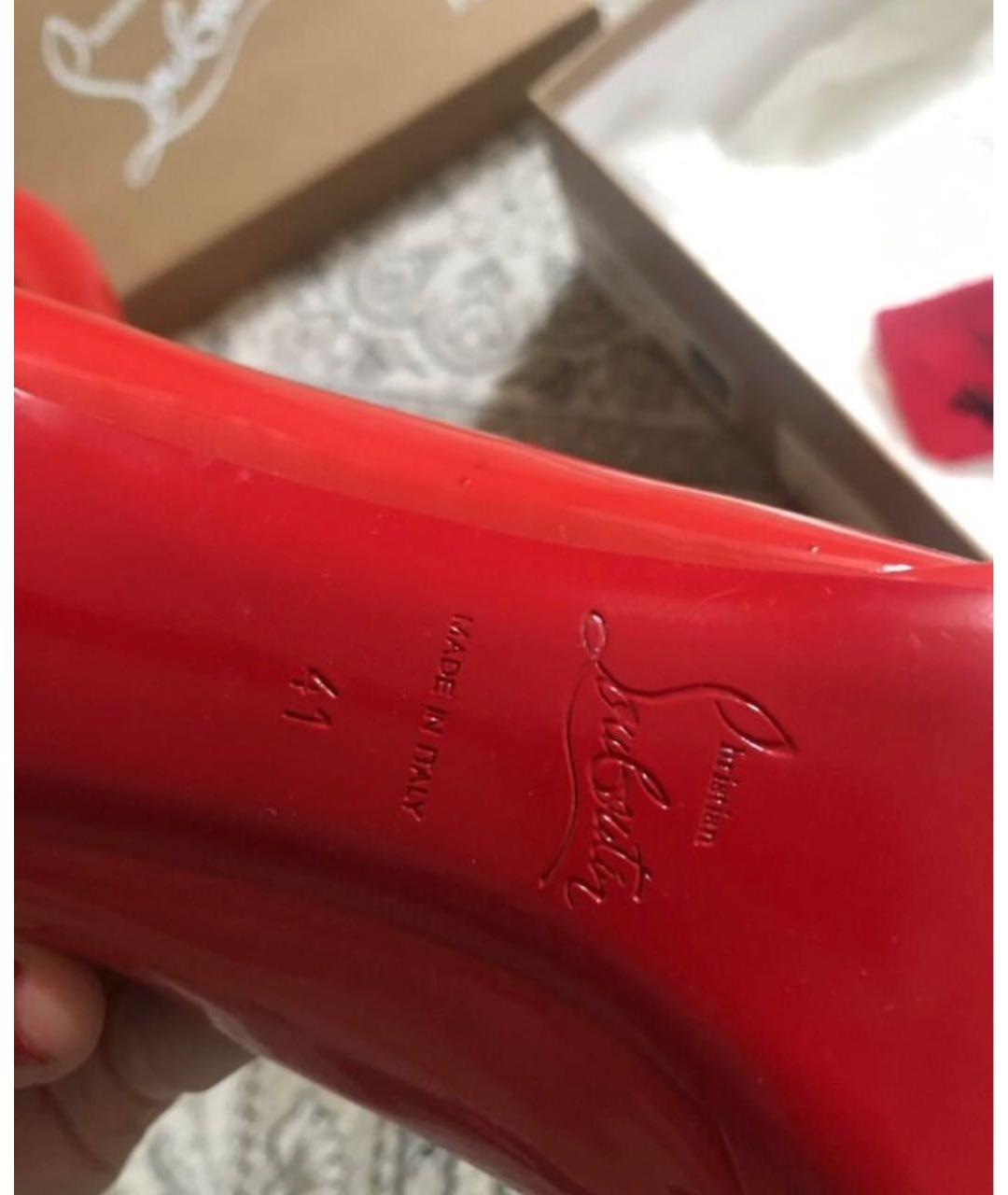 CHRISTIAN LOUBOUTIN Красные кожаные туфли, фото 4