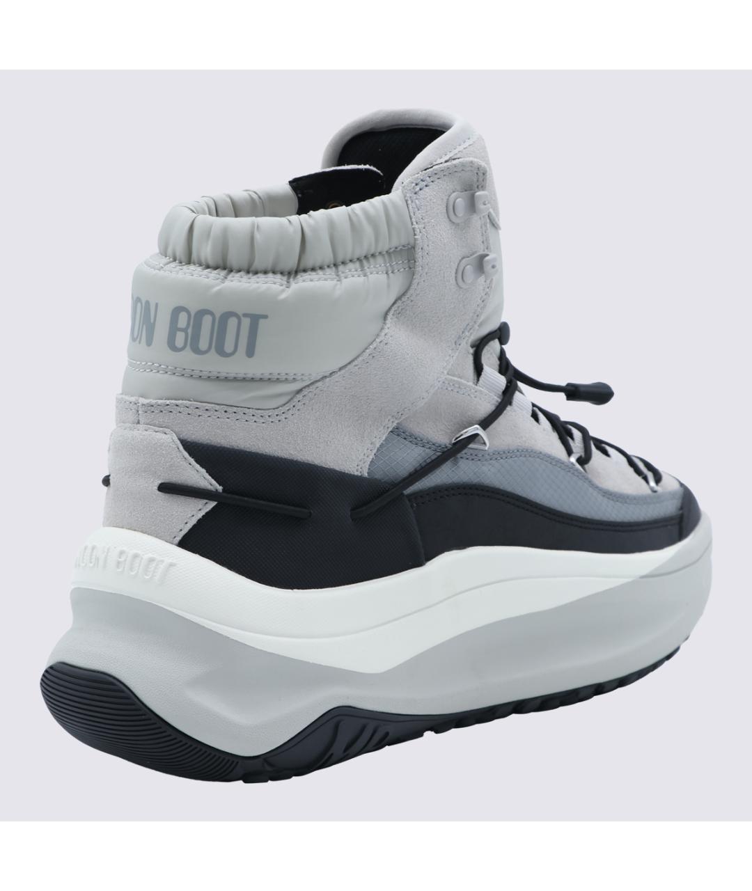 MOON BOOT Серые синтетические низкие ботинки, фото 3