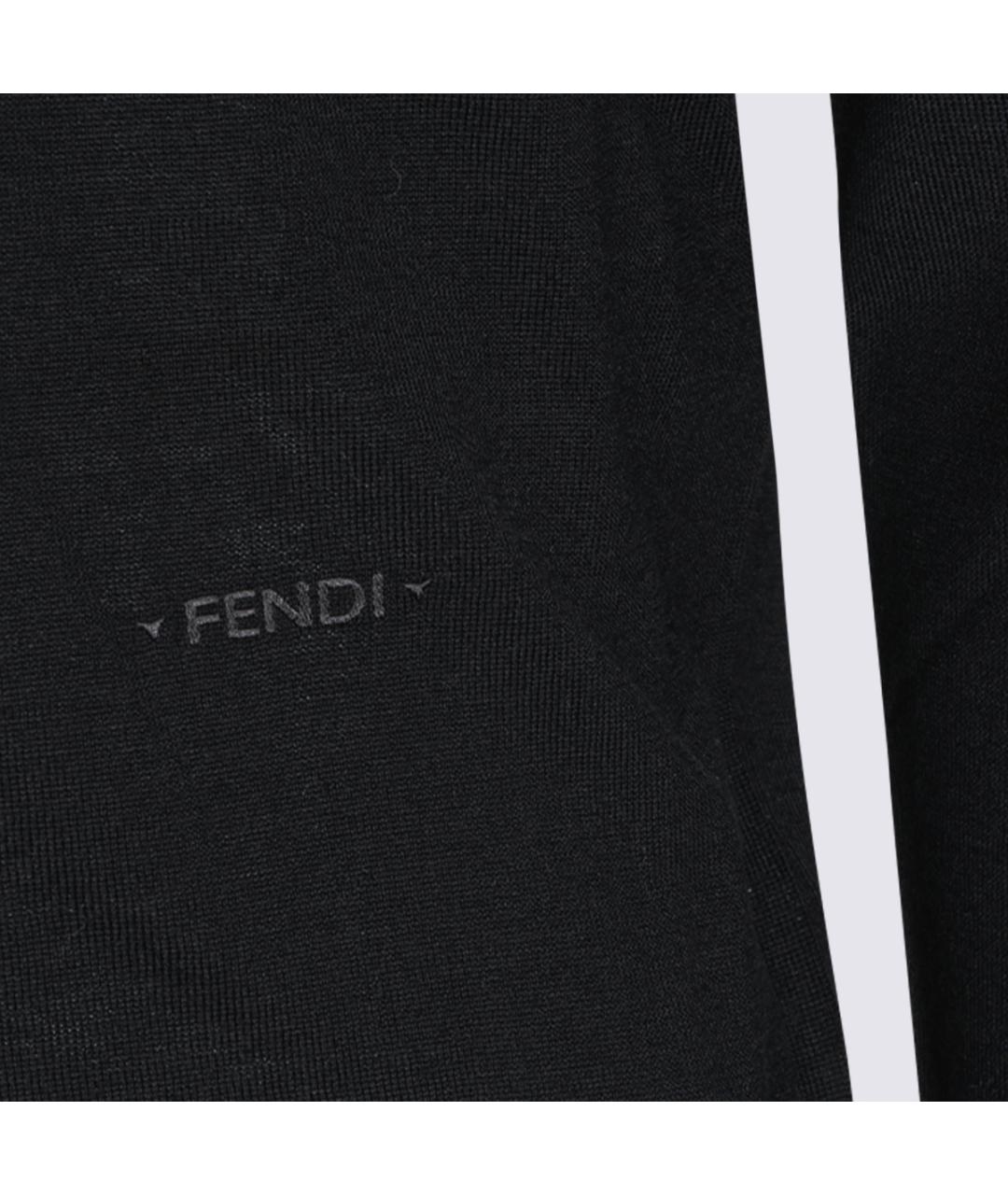 FENDI Черный шерстяной джемпер / свитер, фото 3