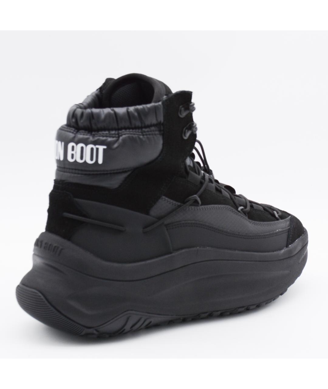 MOON BOOT Черные текстильные низкие ботинки, фото 3