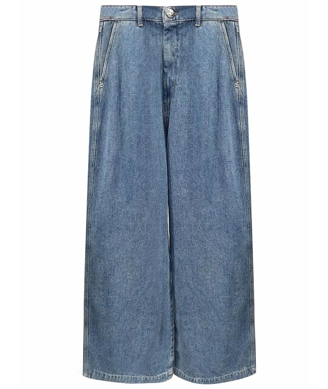 SPORTMAX Голубые хлопковые прямые джинсы, фото 1