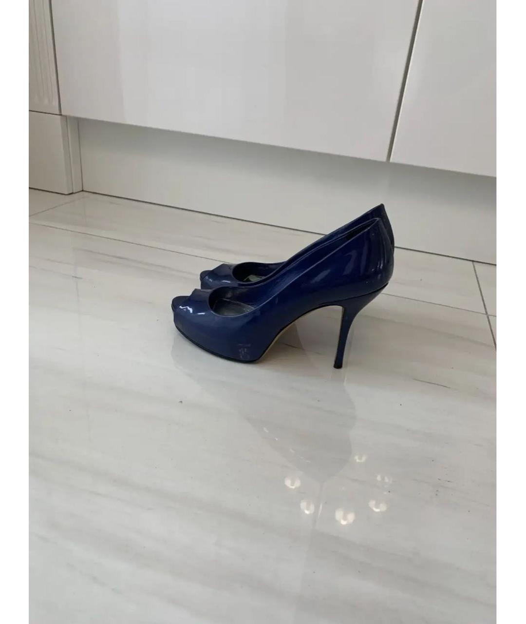 GUCCI Синие туфли из лакированной кожи, фото 6