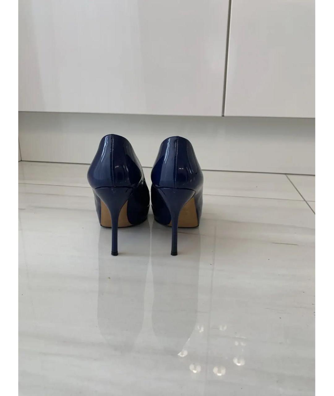 GUCCI Синие туфли из лакированной кожи, фото 4