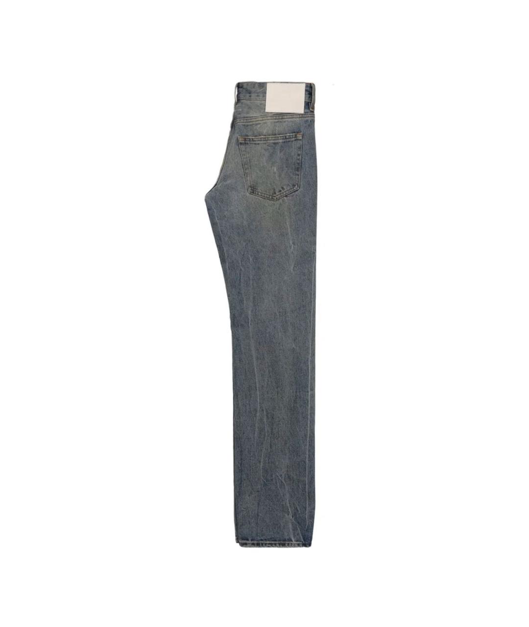 MAISON MARGIELA Голубые хлопковые прямые джинсы, фото 2
