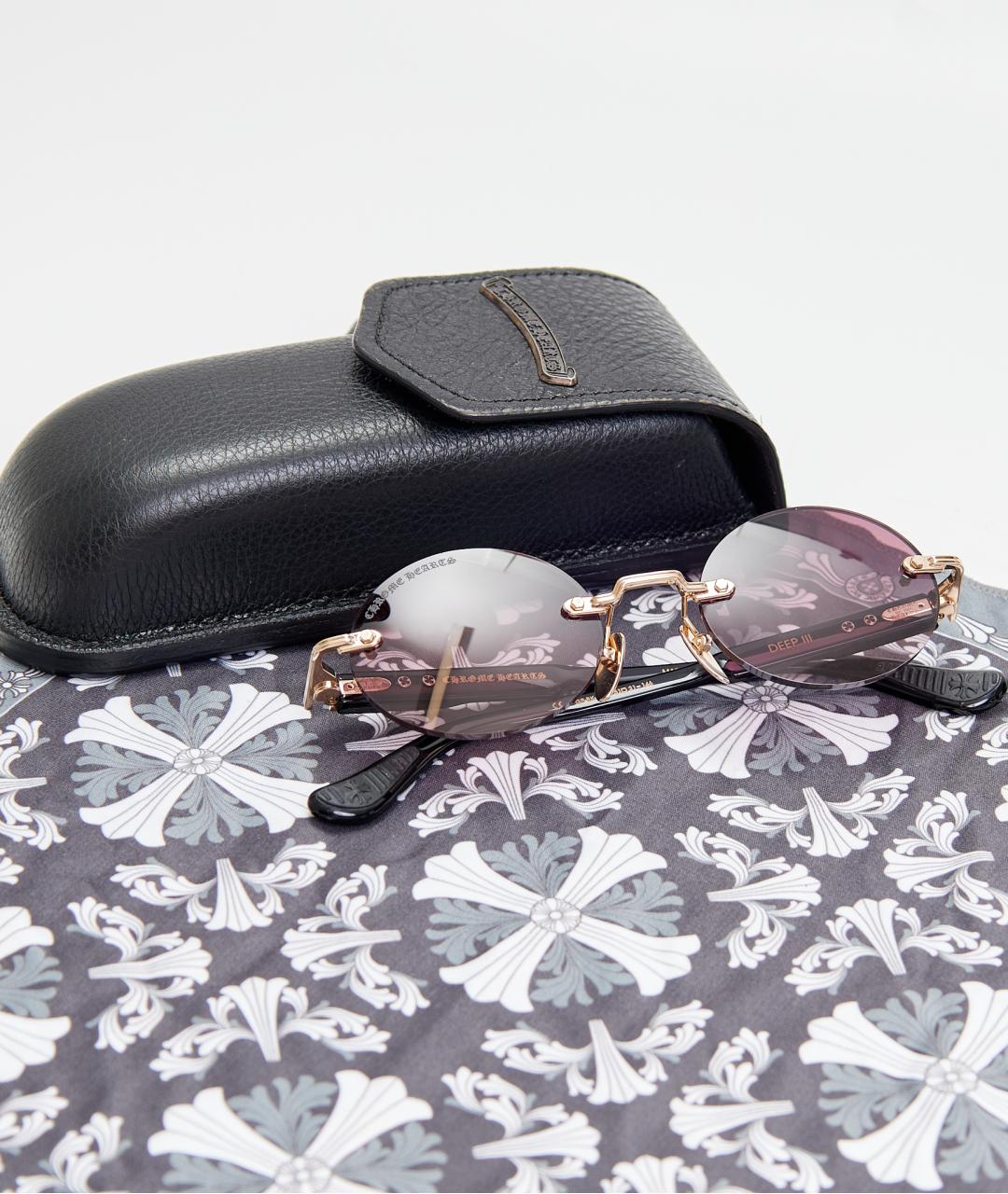 CHROME HEARTS Черные металлические солнцезащитные очки, фото 4
