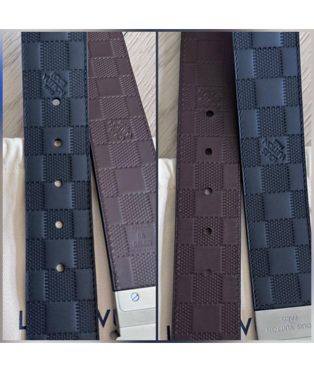 LOUIS VUITTON Черный кожаный ремень, фото 6