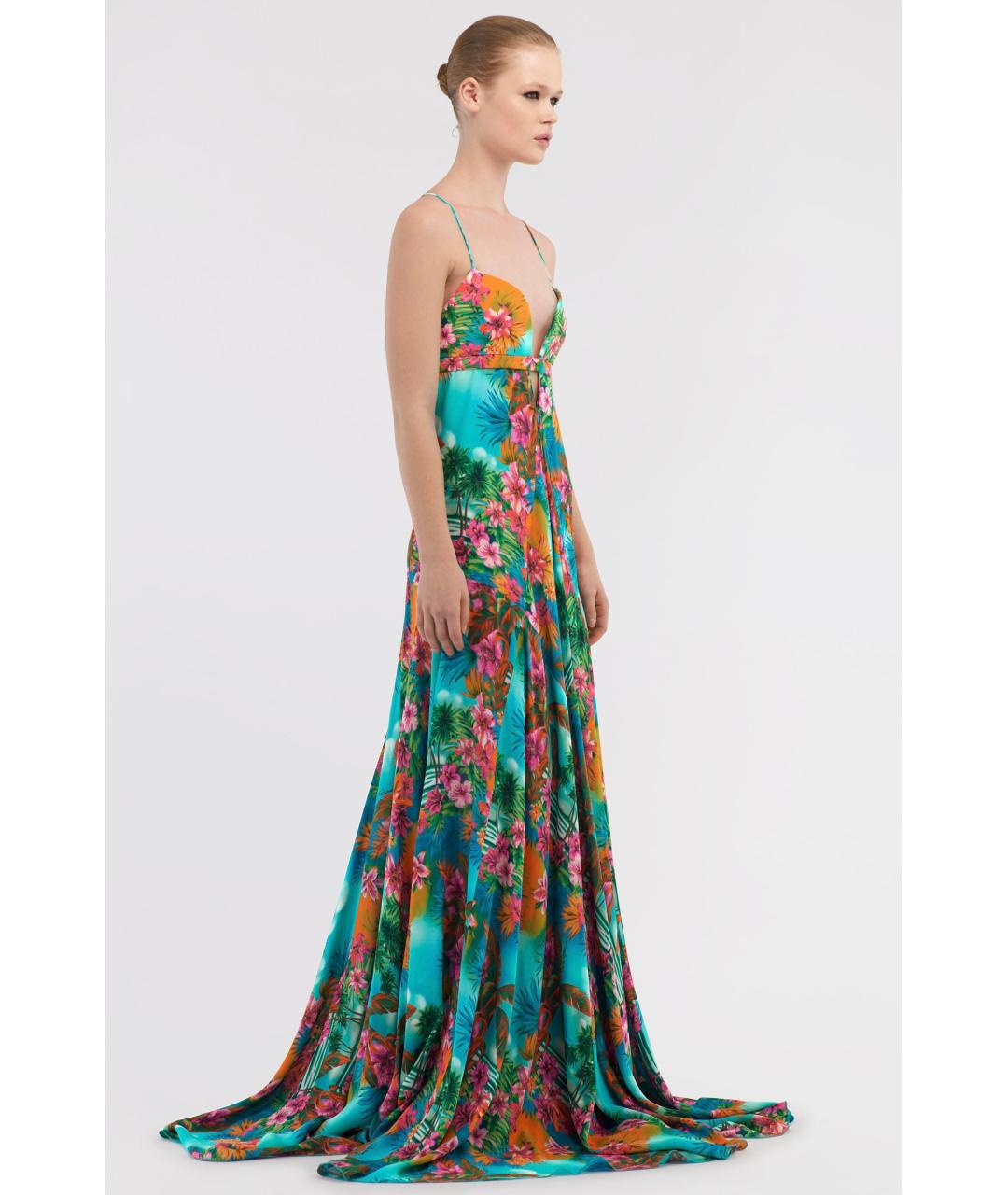 ROBERTO CAVALLI Мульти вискозное коктейльное платье, фото 3
