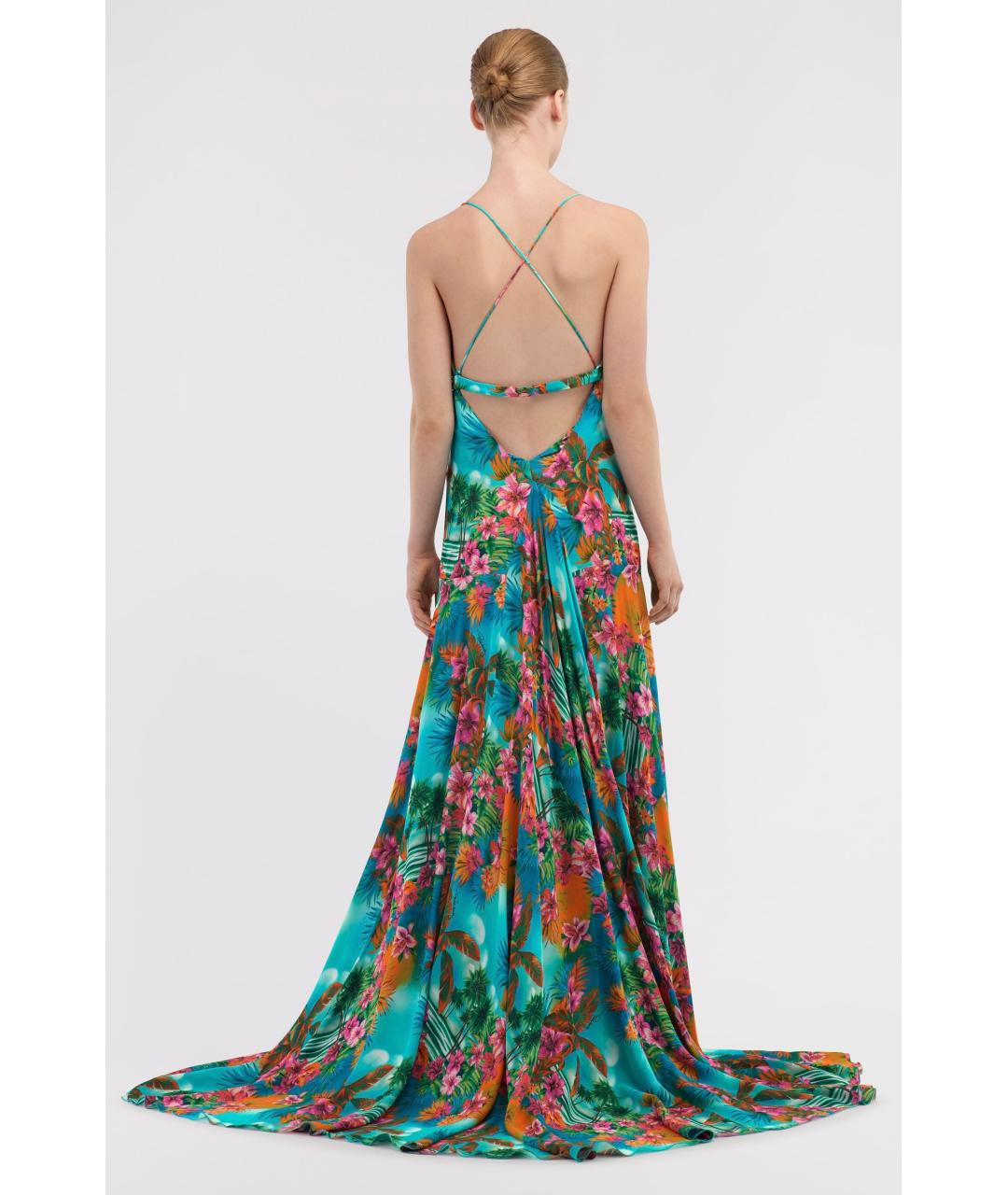 ROBERTO CAVALLI Мульти вискозное коктейльное платье, фото 4