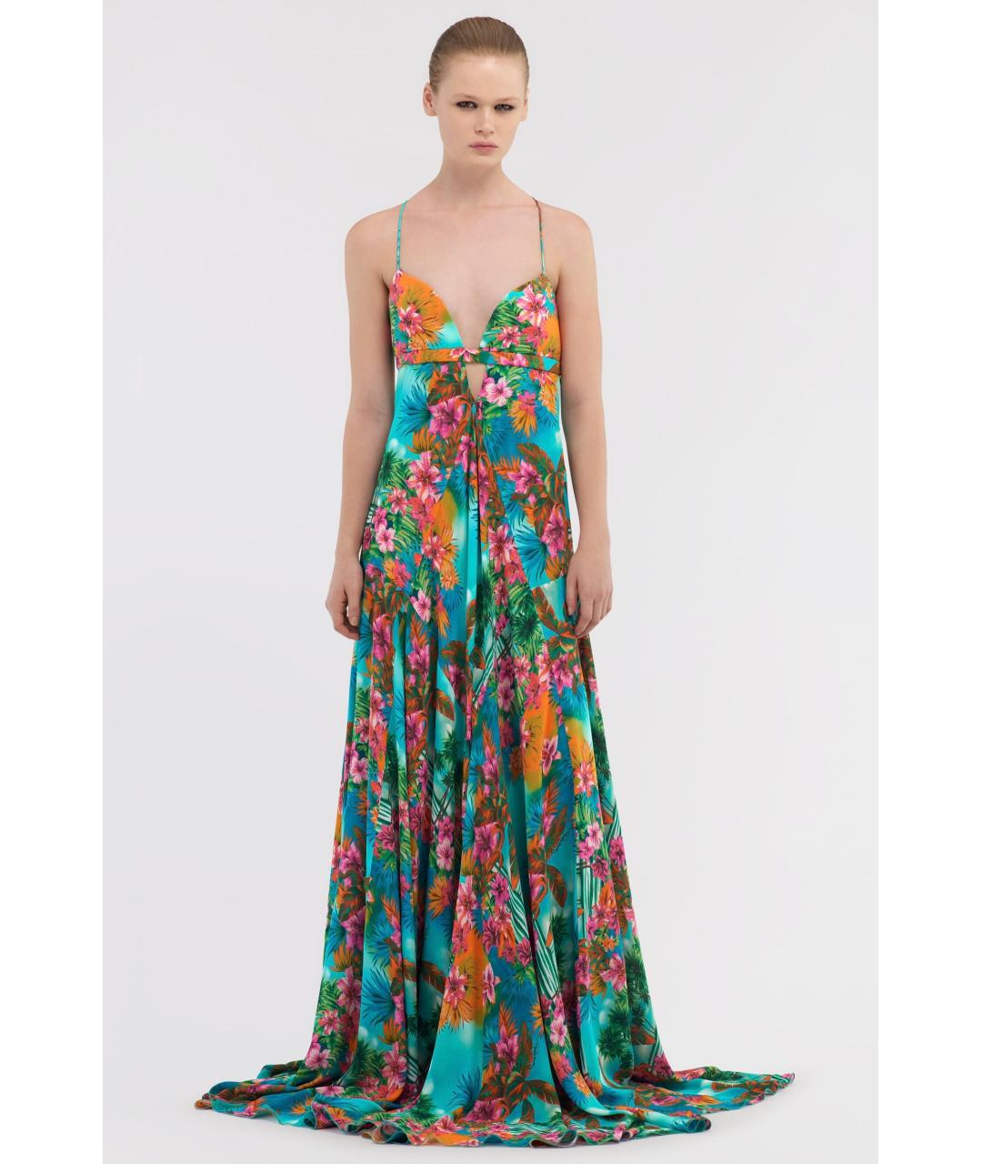 ROBERTO CAVALLI Мульти вискозное коктейльное платье, фото 2