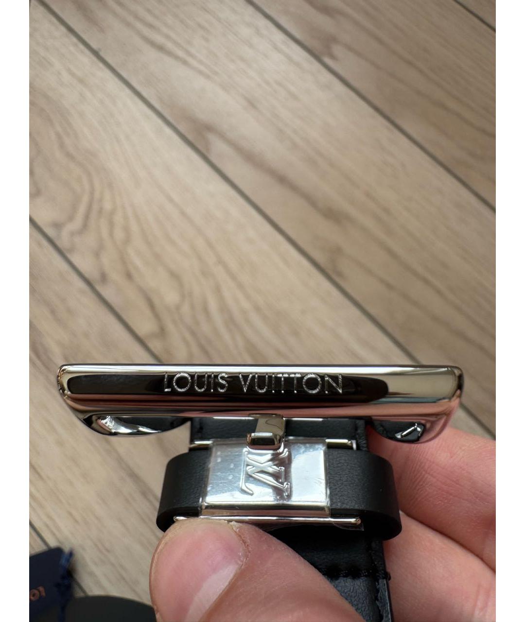 LOUIS VUITTON Черный кожаный ремень, фото 8