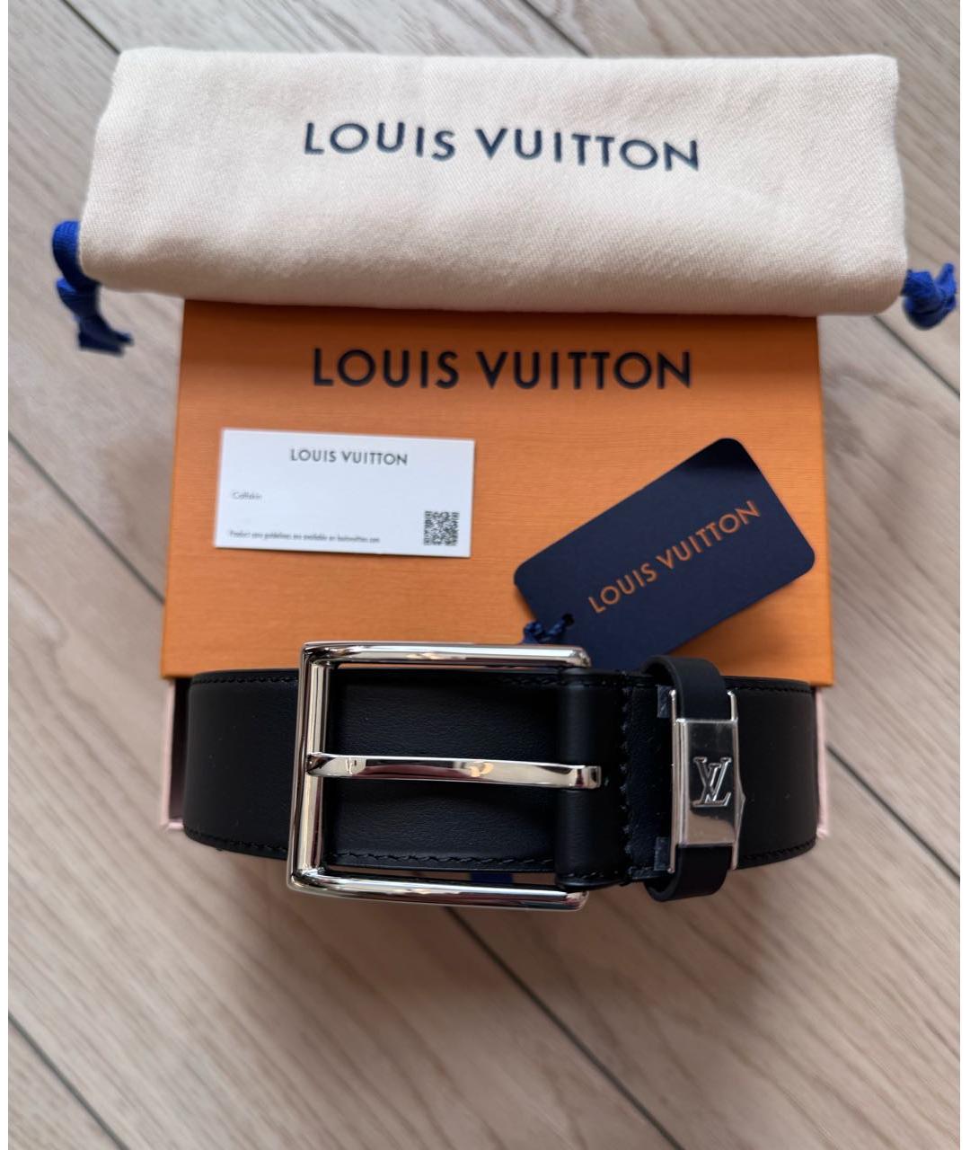 LOUIS VUITTON Черный кожаный ремень, фото 9